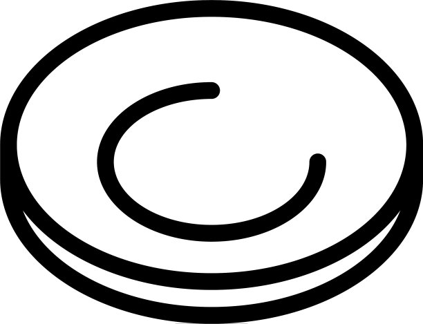 瓷盘图标轮廓风格图片下载