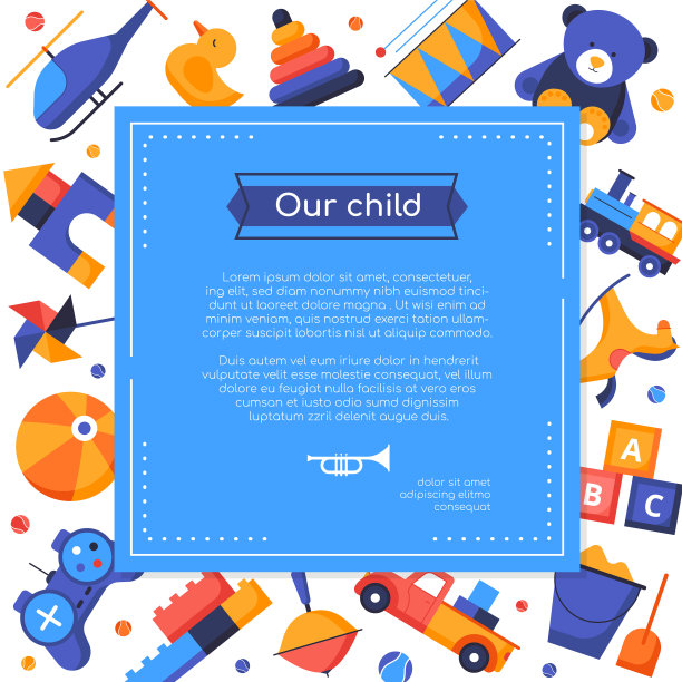 我们的儿童平面设计风格横幅图片下载