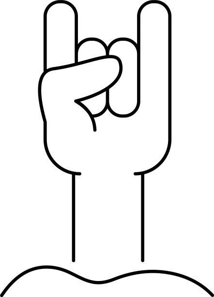 死亡之手具有摇滚的符号线条风格图片下载