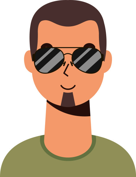留着胡子戴着墨镜的年轻人化身图片下载