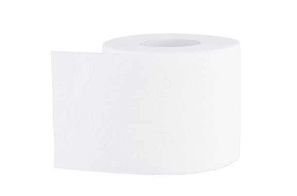 卫生纸卷孤立在白色背景近处图片下载