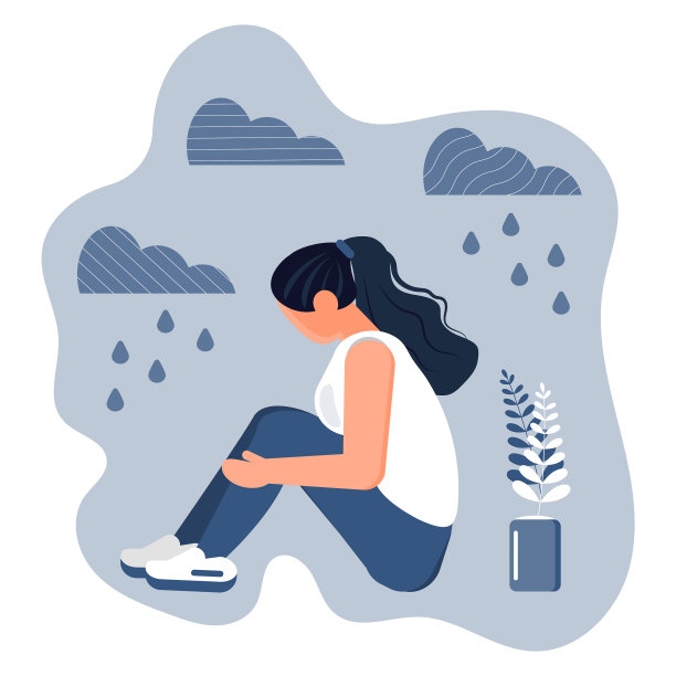 紧张沮丧的女孩概念场景图片下载