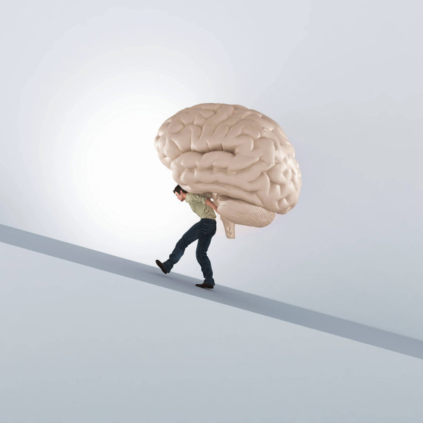 人类携带着人类的大脑。这是一个3d渲染图。图片下载