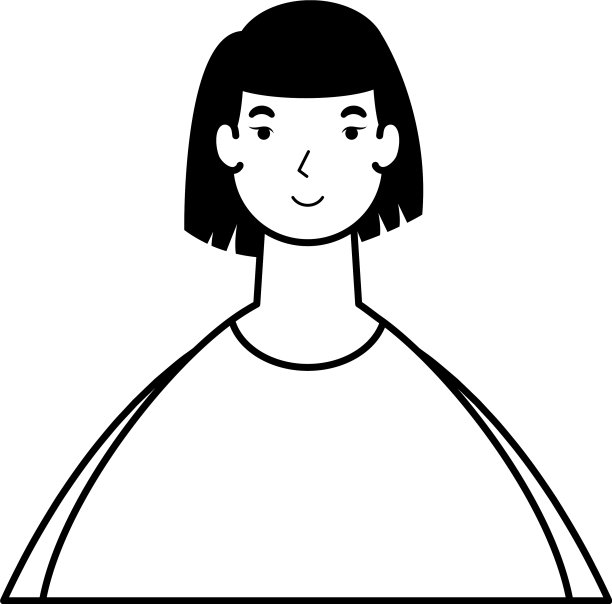 年轻女子女性角色的线条风格图片下载