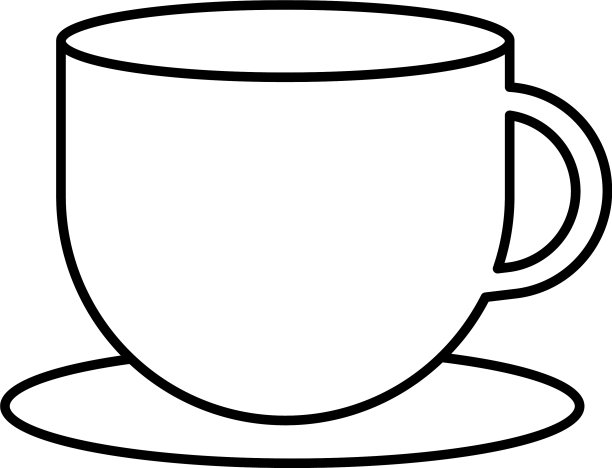 茶杯线条风格图标设计图片下载