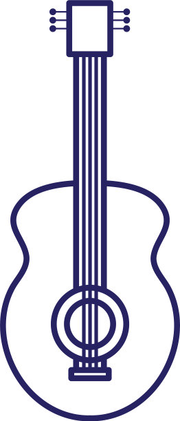 吉他乐器线条风格图标设计图片下载