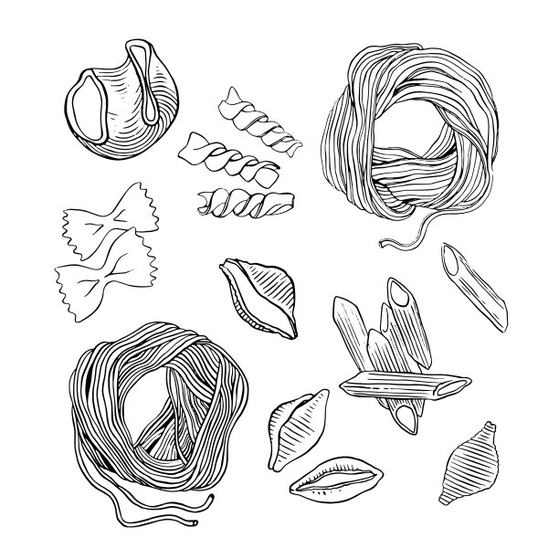 集手绘意面、意大利面等多种图片下载