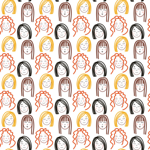 向量女孩图案白色图片下载