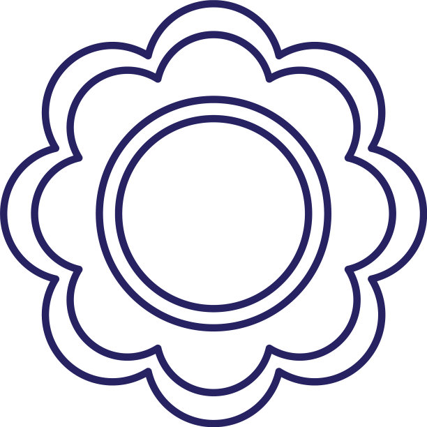 花卉线条风格图标设计图片下载