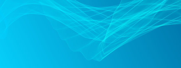 浅蓝色半透明的织物在渐变的背景上呈波浪状发展图片下载