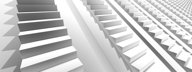 简约的建筑，极简的设计步骤在透视。3d渲染，3d插图。图片下载