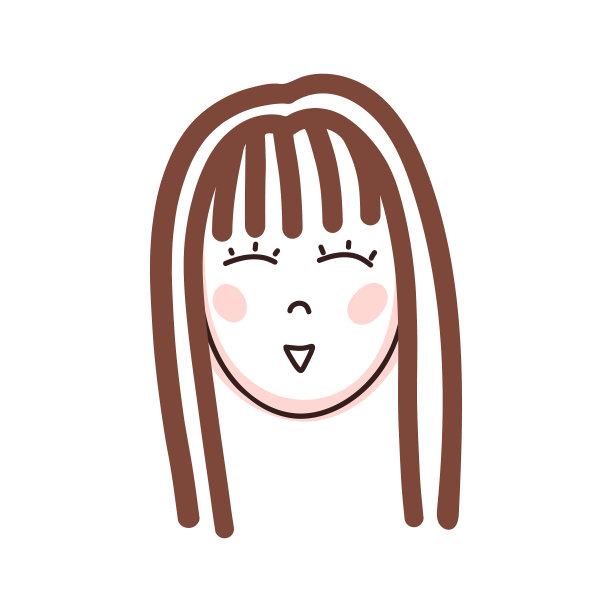 向量棕色头发的女孩图片下载