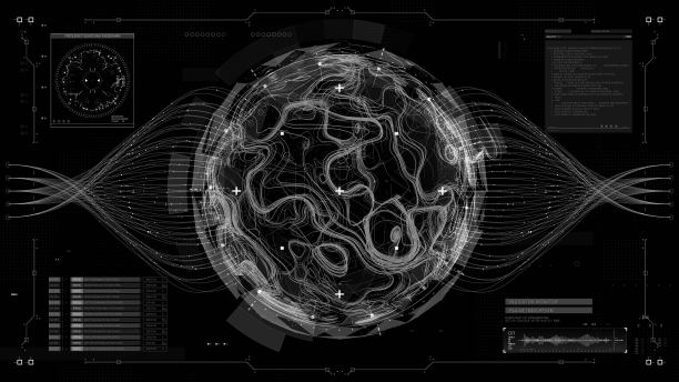 未来的UI UX HUD抬头显示3d渲染图片下载