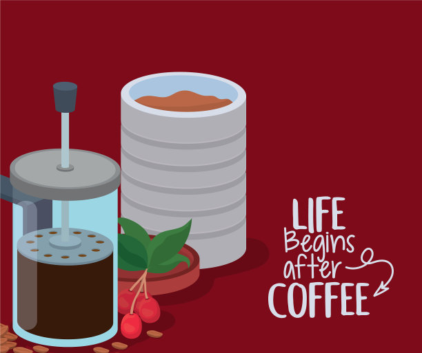 生活乞求后咖啡，法式压罐豆图片下载