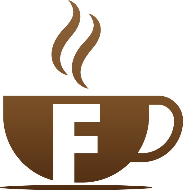 咖啡杯图标设计字母f标志图片下载