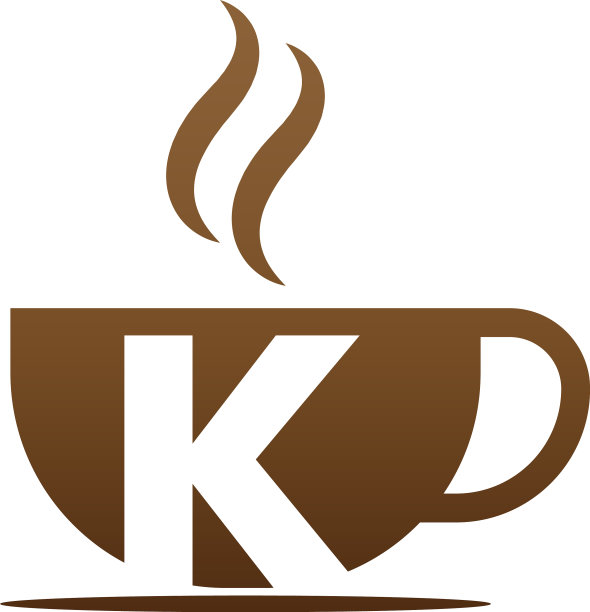 咖啡杯图标设计字母k标志图片下载