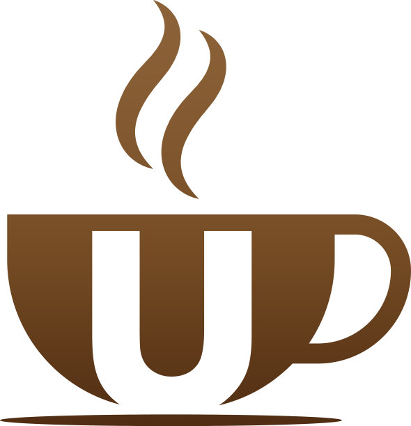 咖啡杯图标设计字母u标志图片下载