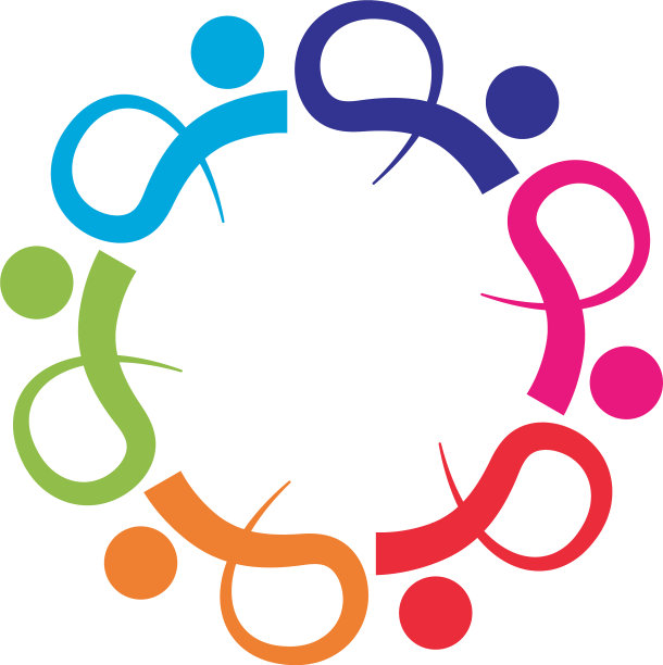 在圆圈中收集人们的图标图片下载