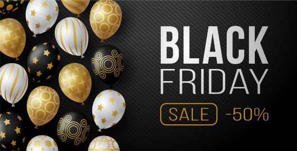 黑色星期五促销横横幅用黑色图片下载