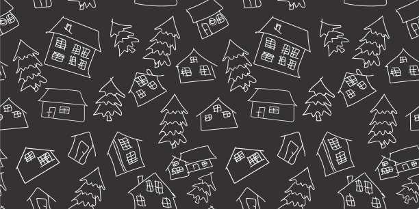 斯堪的纳维亚式木屋无缝模式图片下载