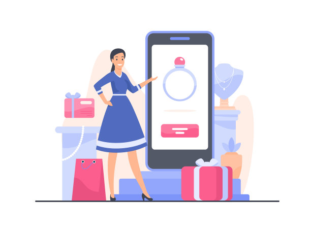 网上申请珠宝店。女人想买一枚戒指图片下载