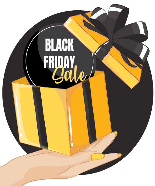 礼盒黑色星期五在女人手上出售图片下载
