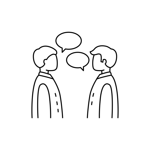 与人沟通色线图标。象形图网页，移动应用程序图片下载