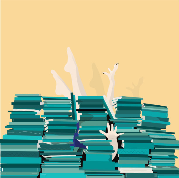 那女人丢满了书。图片下载