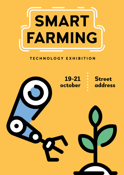 矢量智能农场机器人手臂海报图片下载