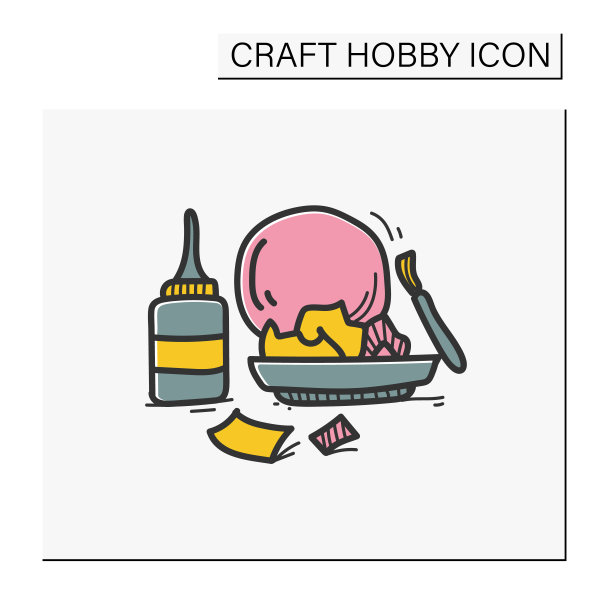 纸制技术彩色手绘图标图片下载