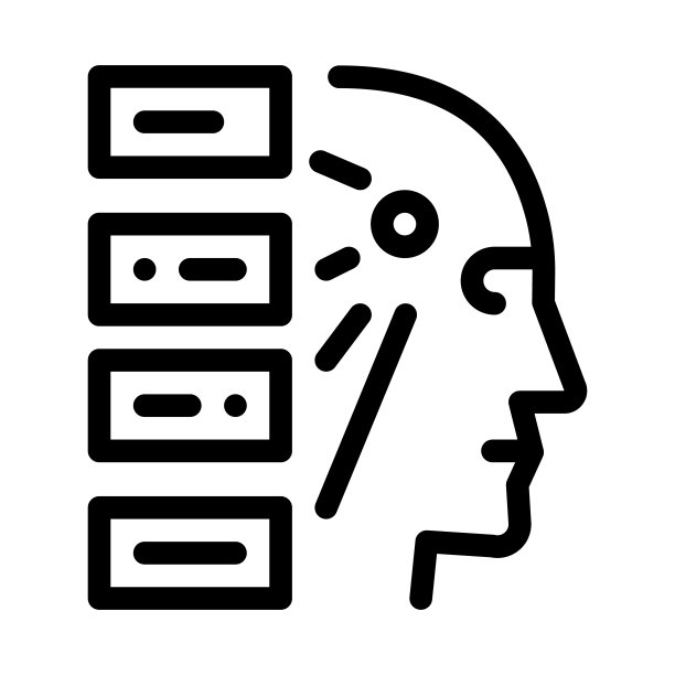 机器学习算法线图标矢量插图图片下载