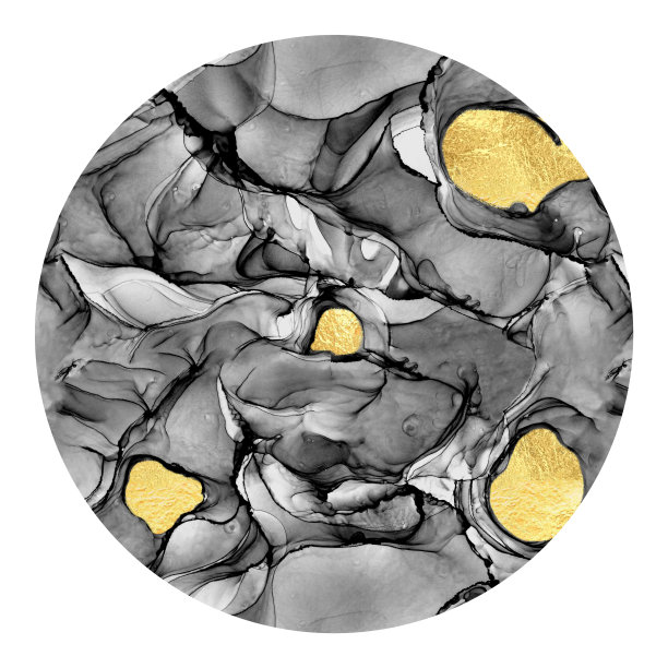 大理石纹抽象豪华构成水墨风景。酒精墨，流体混乱，艺术，金杉风格和流体金箔灰色纹理圆图片下载