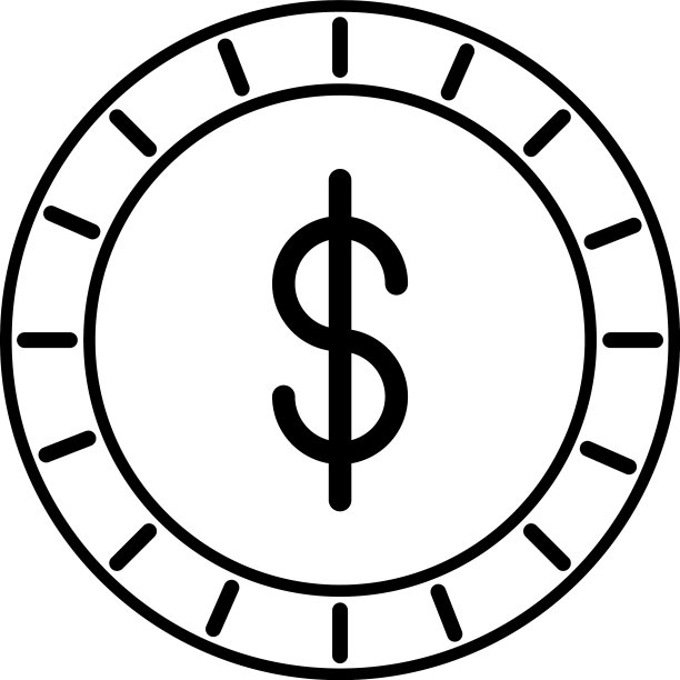 硬币美元线性图标图片下载