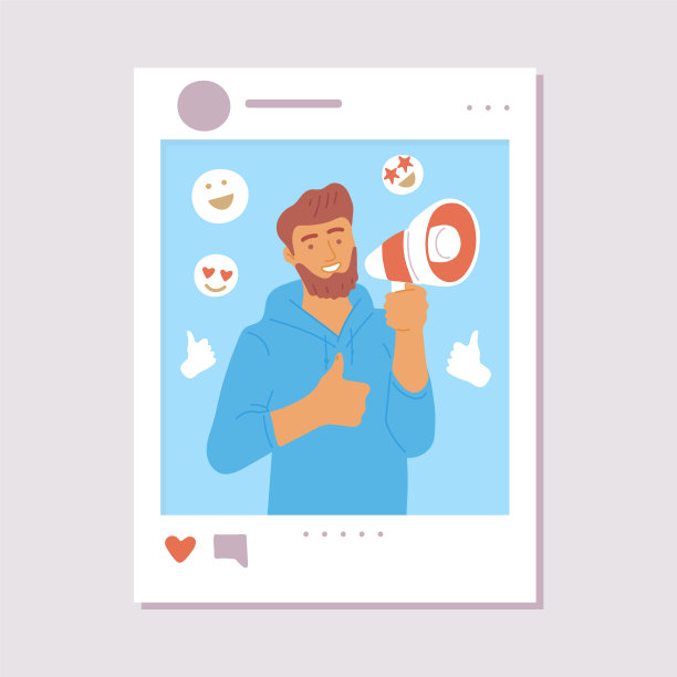 在线社交媒体有影响力的人发布的概念图片下载
