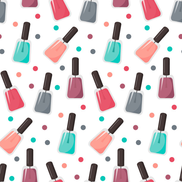 图案与指甲油瓶。图片下载