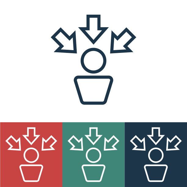 线性矢量图标与箭头上的人图片下载