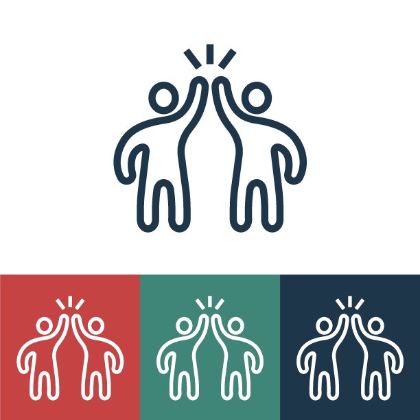 线性矢量图标与给五图片下载