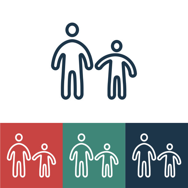 线图标男人与孩子图片下载