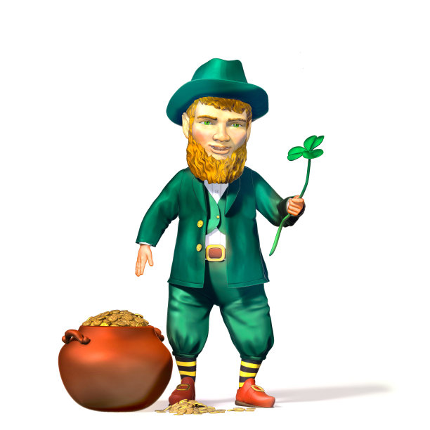 带着一罐金子，三叶草和好运。三维模型绘制结果图片下载