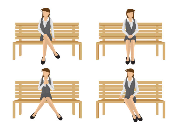 一套完整的长度的商业妇女在各种坐姿图片下载