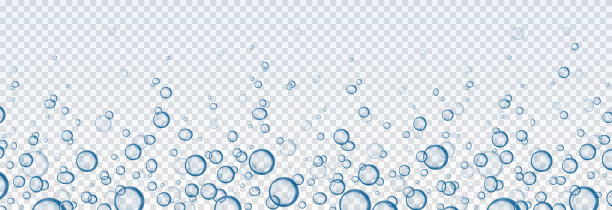 向量蓝色水滴。PNG水滴或气泡，凝结在窗户上，表面上。真实的水滴或气泡在一个孤立的透明背景。图片下载