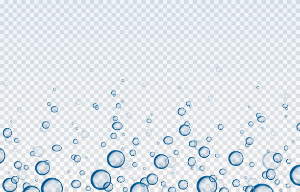 向量蓝色水滴。PNG水滴或气泡，凝结在窗户上，表面上。真实的水滴或气泡在一个孤立的透明背景。图片下载