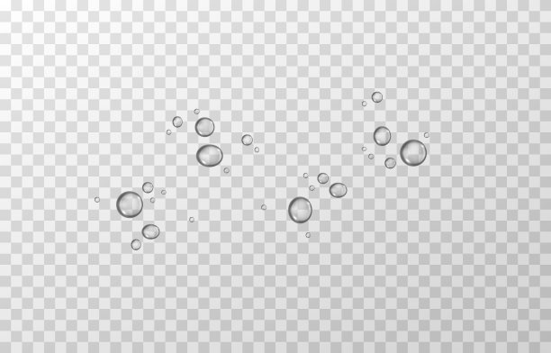向量水滴。PNG滴下来，凝结在窗户上，表面上。真实滴在一个孤立的透明背景。图片下载