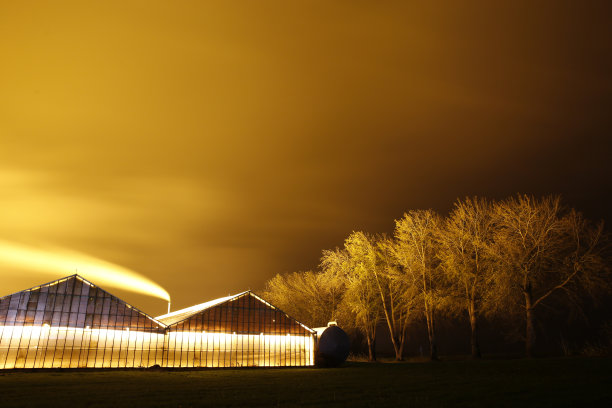 温室在晚上图片下载