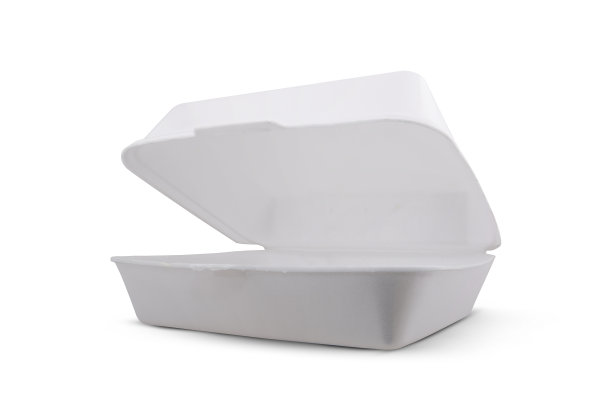 白色背景上的大型泡沫塑料餐盒图片下载