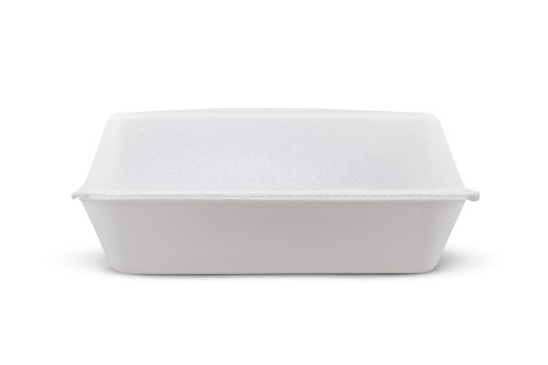 白色背景上的大型泡沫塑料餐盒图片下载