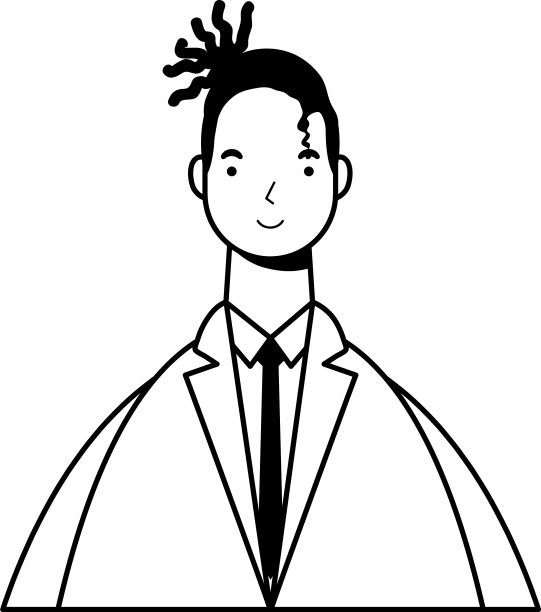 非洲民族男子与商务套装性格线图片下载