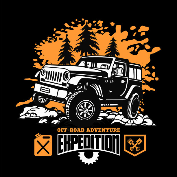 Suv上的黑色元素为t恤和车徽图片下载