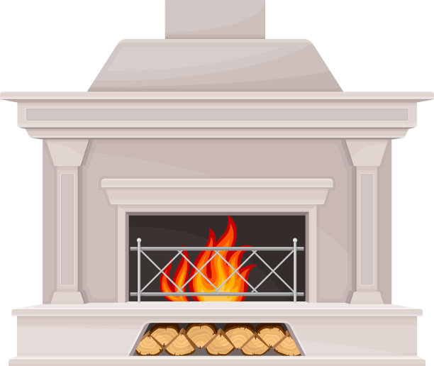 带有壁炉架的石制壁炉或壁炉图片下载