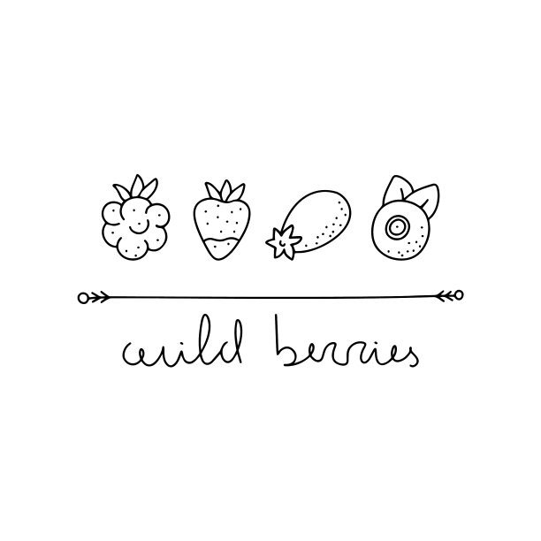 野莓徽章薄线性图标设置手图片下载